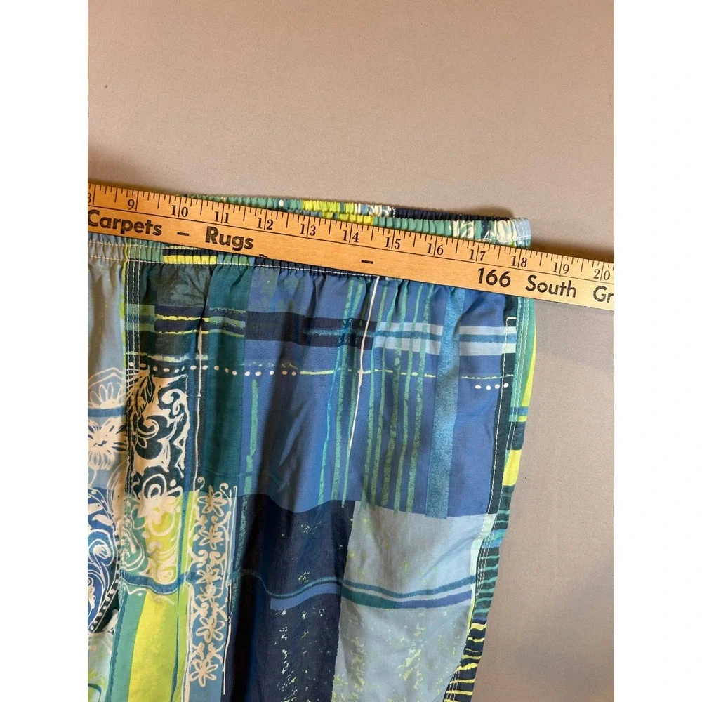 Tommy Bahama Relax Mens Blue Green Patchwork Floral Swim Trunks Shorts Size M